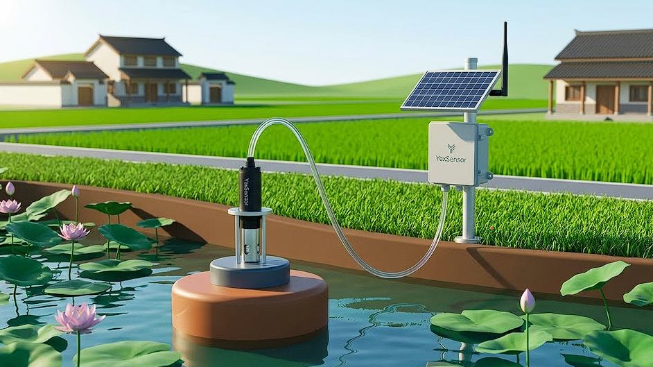 pond water monitoring station for commercial aquaculture