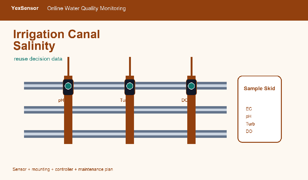Irrigation Canal Salinity Monitoring: EC and pH Data for Reuse Decisions