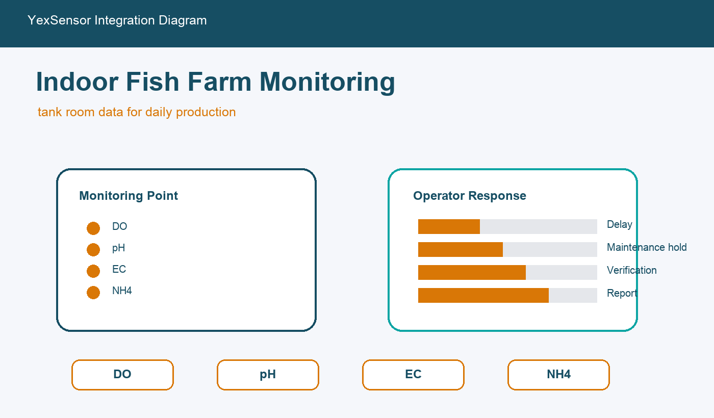 indoor aquaculture tank monitoring integration diagram